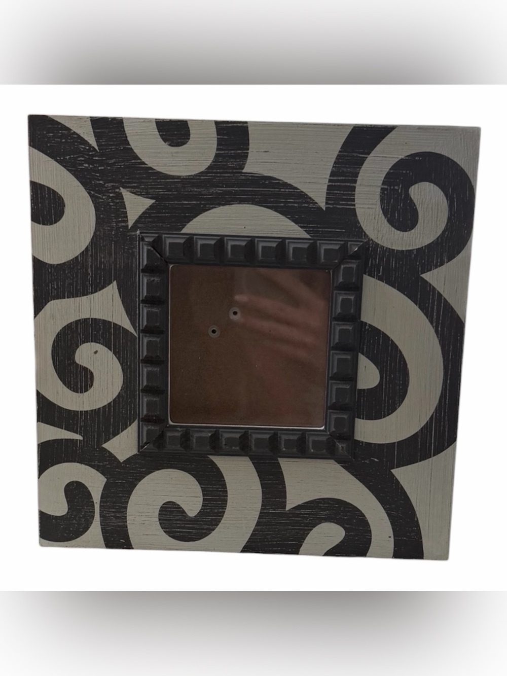 Elegant Gray and Cream Swirl Photo Frame